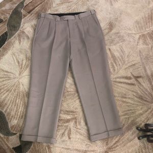 Mens Comfort Waist Pleated Dress Pants khaki 36x29
